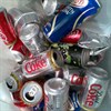 Photograph of recycled cans collected at the Crediton Food Festival, 2010