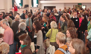 Photograph of a crowd of attendees at the Transition Conference 2009