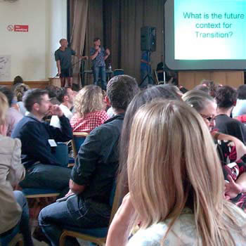 Photograph of a presentation at Exeter Transition Meeting