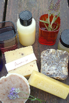 Picture of an assortment of home made cosmetic products