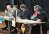 Photograph of the candidates at Crediton General Election Hustings, 2010
