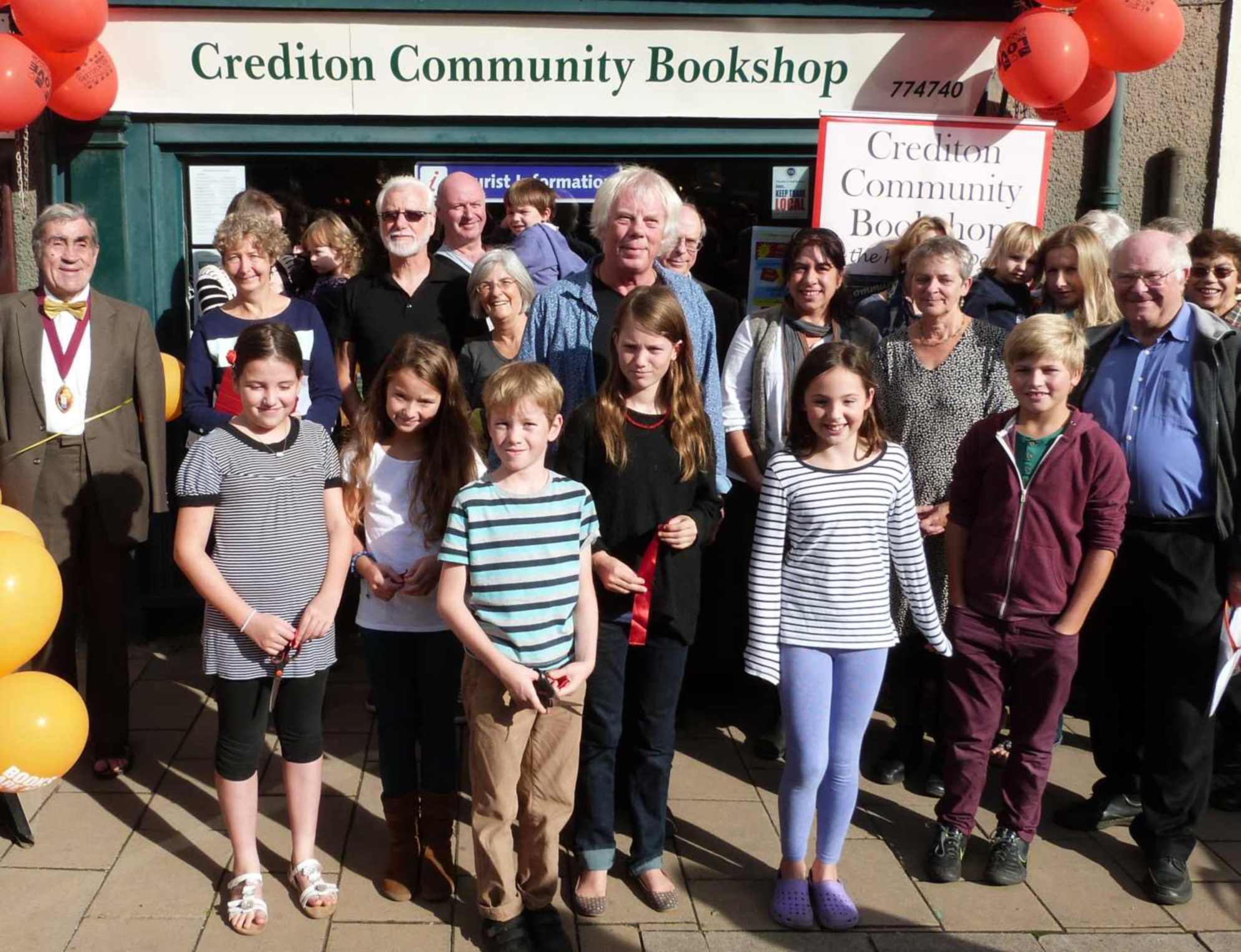 Cutting the ribbon at the Community Bookshop Launch, 5 October 2013