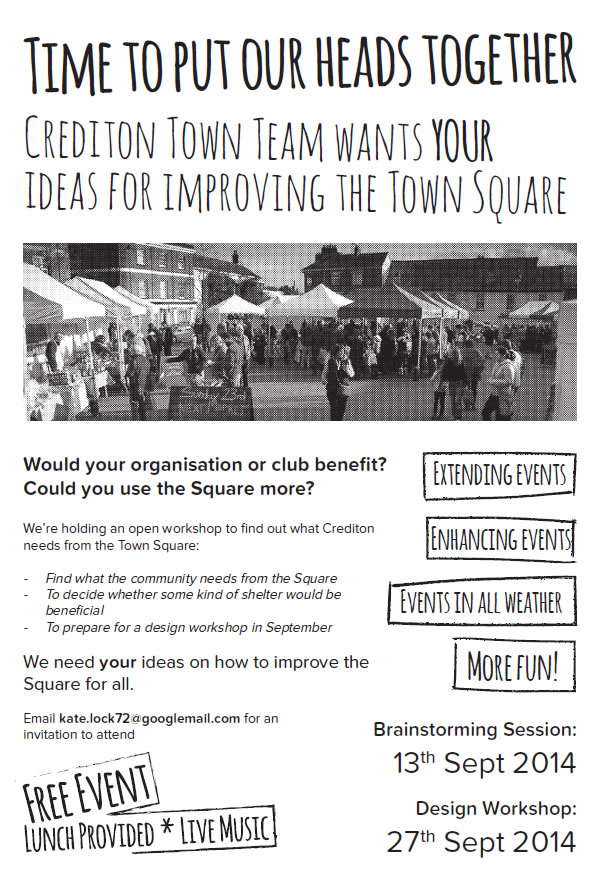 Crediton Town Team wants your ideas for improving the Town Square