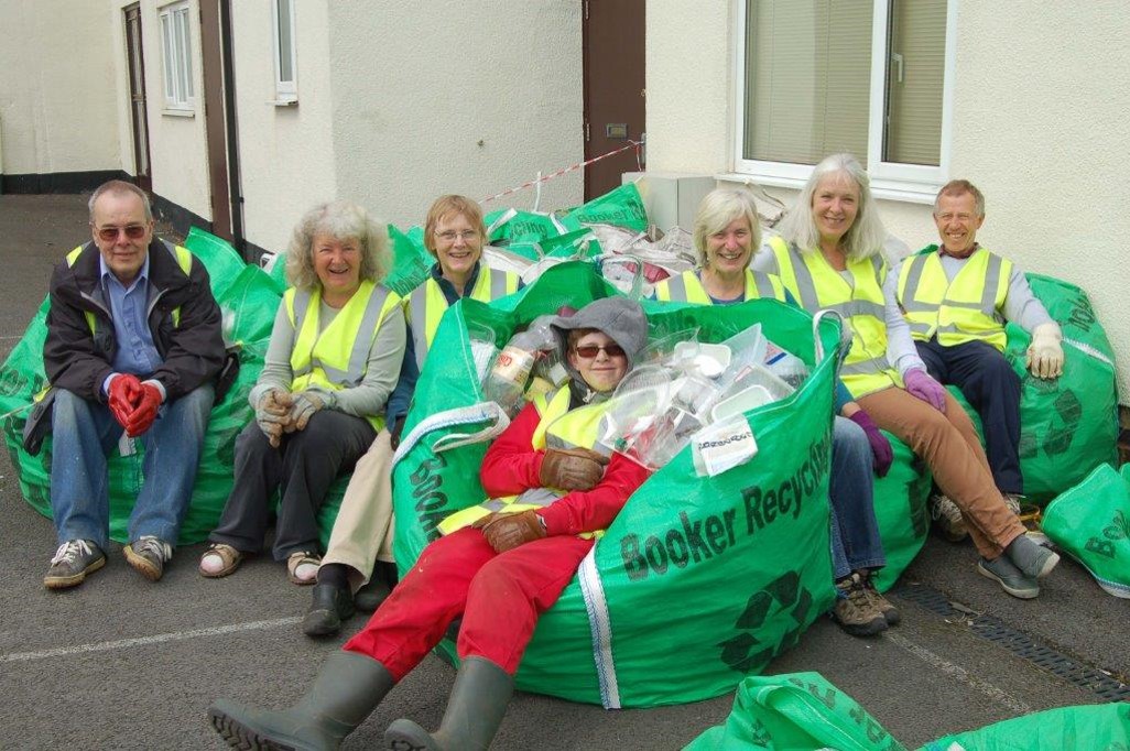 Photograph of the plastic recycling team