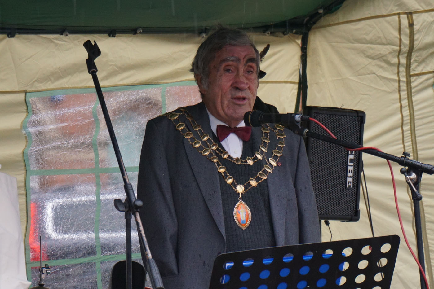 Photograph of Frank Letch making a speech